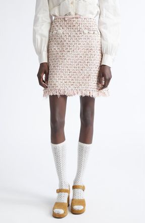 Valentino Garavani Crystal Embellished Ribbon Tweed Miniskirt in Multi at Nordstrom, Size 8 Us