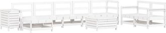 vidaXL vidaXL 10 Piece Garden Sofa Set White Solid Wood Pine