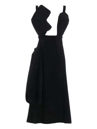 Yohji Yamamoto cut-out wool dress - women - Wool - 2 - Black