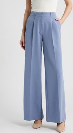 BOSS Tiwi High Waist Straight Leg Pants in Bright Blue at Nordstrom Rack, Size 12