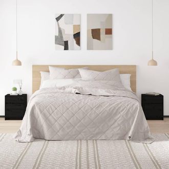 vidaXL Mesitas De Noche 2 Uds Madera Maciza Pino Negro 40x31x50 Cm Vidaxl