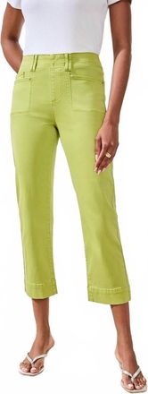Tribal Womens Pull-On Kick Flare Capri Pants In Mint Leaf