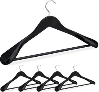 OEM Percha De Hombro Ancho Para Trajes, Juego De 5 Perchas De Madera Para Camisas, Gancho De 360&deg;, Barra Para Pantalones
