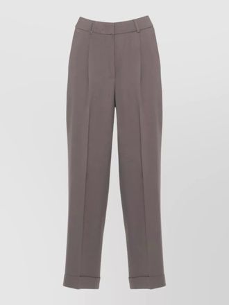 PESERICO straight leg viscose trousers bright detail