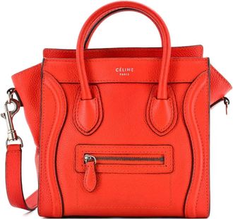 Celine Luggage Bag Grainy Leather Nano crossbody bag - Rood