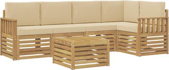 vidaXL Conjunto De Sof&aacute;s De Exterior 6 Uds. Y Beige Poli&eacute;ster Vidaxl