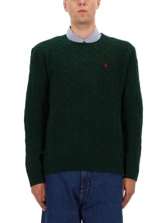Polo Ralph Lauren Woll- und Kaschmirpullover mit Zopfmuster