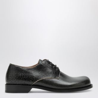 Loewe Campo Derby in pelle di vitello craquel&eacute; nera