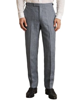 Reiss Reef Prince Of Wales Check Linen Pant