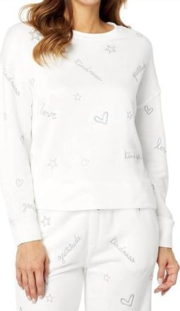 Splendid Virtue Embroidered Pullover In Ivory