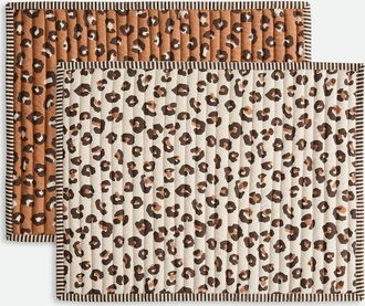 La Redoute Interieurs Set van 2 omkeerbare placemats, luipaard, in katoenvoile, Leopold