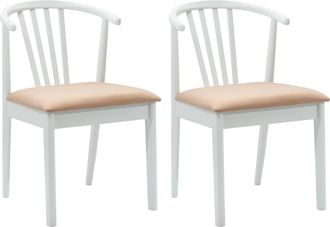 vidaXL Silla De Comedor 2 Uds. Madera De Caucho S&oacute;lida Y Marr&oacute;n Vidaxl