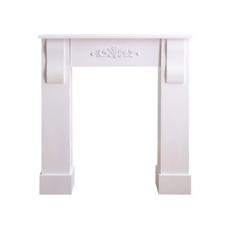 Mobili Rebecca Rebecca Mobili Marco De Chimenea Madera Blanco Decoration Clasico 92x93x22,5