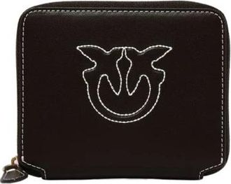 Pinko Stijlvolle ritsleren portemonnee - Dames - Portefeuilles - Zwart - ONE Size - Leer - Accessoires
