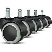 OEM Paquete De 5 Ruedas Para Sillas De Oficina De 11 Mm / 22 Mm, Repuesto Para Suelos Duros, Para Sillas De Juegos, Sillas Giratorias, Etc