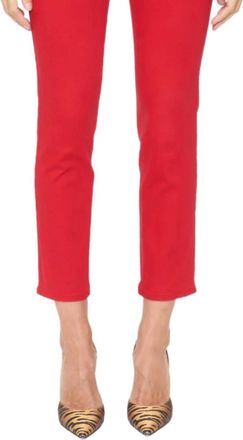 Pistola Denim Monroe High Rise Cropped Jean In Coated Rouge