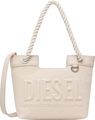 Diesel Tote Bag met Touwgreep - Dames - Shoppers - Wit - ONE Size - Katoen - Tassen