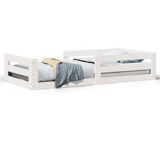 Berkfield Home Bed Frame Frame White 75x190 cm Small Single Solid Wood Pine