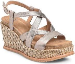 S&ouml;fft Devyn Slingback Espadrille Platform Wedge Sandal in Light Bronze at Nordstrom Rack, Size 8.5