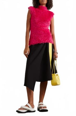 Gauch&egrave;re Faux Fur Tank In Strawberry Red