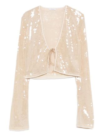 Os&eacute;ree Marylin sequin tie top - Neutrals