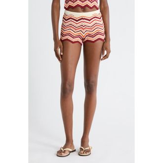 Kulani Kinis Chevron Knit Cover-Up Microshorts in Toffee Twist at Nordstrom, Size X-Small