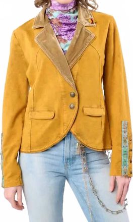 Aratta Colonel French Terry Knitted Blazer In Rusted Olive