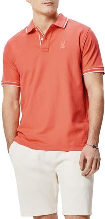 Psycho Bunny Brad Tipped Cotton Piqu&eacute; Polo in Emberglow at Nordstrom, Size 7