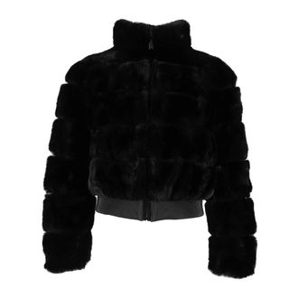 Michael Kors Bomber corto in pelliccia a fasce - - Jackets - Donna - Nero - S