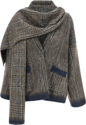 Brunello Cucinelli Gray Wool Womens Cardigan