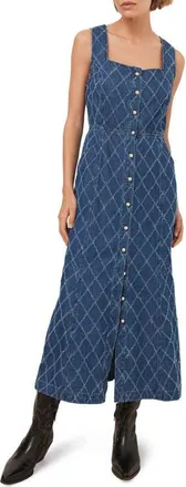 Mint Velvet Denim Midi Dress in Navy at Nordstrom, Size 10