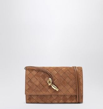 Bottega Veneta Andiamo pouch in Amber suede