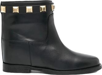 Via Roma 15 Santa Monica Enkellaarzen - Dames - Enkellaarsjes - Zwart - 37 1/2 EU - Leer - Schoenen