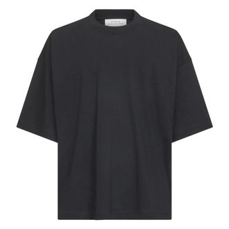 STUDIO NICHOLSON T-Shirts, male, Black, XS, Black Cotton T-shirt with Elongated Sleeves