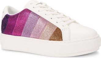 Kurt Geiger Laney Crystal Rainbow Stripe Sneaker in Open Pink at Nordstrom Rack, Size 6.5Us / 36.5Eu