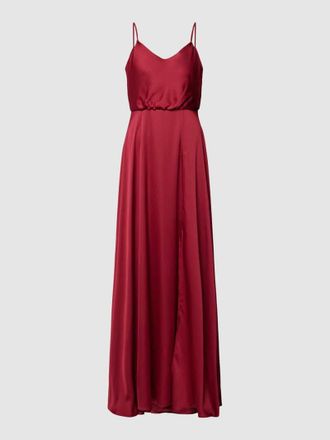 Jake*s Abendkleid mit Wasserfall-Ausschnitt in Dunkelrot, Größe 36