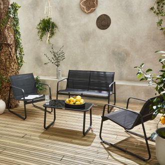 Sweeek Sweeek - Salotto Da Giardino In Metallo A 4 Posti