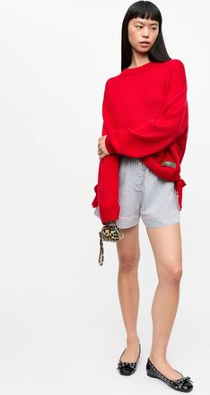 Ganni Racing Red Future Wool Mix Oversized Jumper - Size XXS/XS Recycled