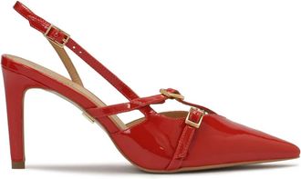 Kazar Gelakte rode slingback pumps - Dames - Pumps - Rood - 37 EU - Leer - Schoenen