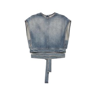 Alaia Belted Denim Top