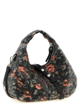 Ganni Beaded Floral Mini Bag - Black