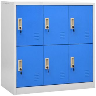 vidaXL Vidaxl - Armadietto con Chiave Grigio Chiaro e Blu 90x45x92,5 cm Acciaio