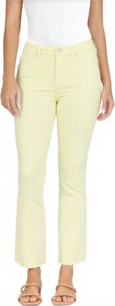 Dear John Denim Jeanne Raw Hem Flare Jeans In Wax Yellow