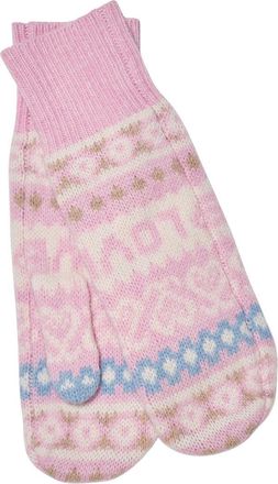LoveShackFancy Womens Marnella Wool Winter Mittens In Peach Dream