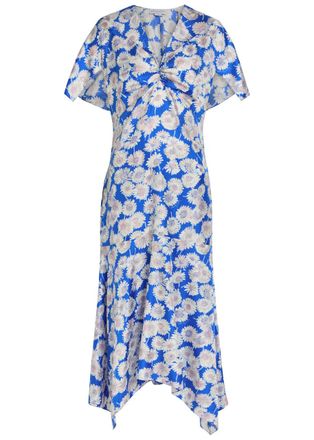 Stella McCartney Stella Mccartney Daisy Floral-print Silk Midi Dress - Blue - 42 (UK10 / S)