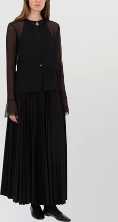 Our Legacy long sleeve sheer pleated top with buttons
