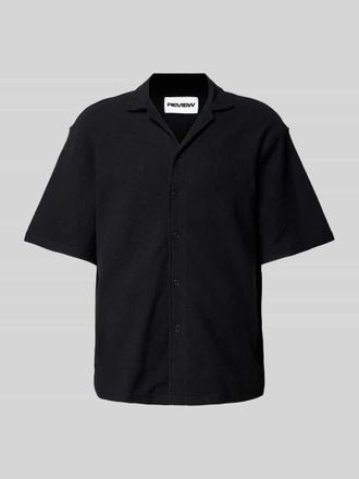 Review Relaxed Fit Freizeithemd mit Strukturmuster in Black, Gr&ouml;&szlig;e XS