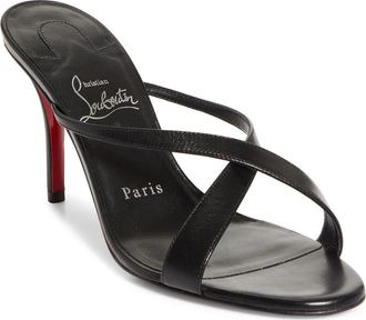 Christian Louboutin Mulazee Slide Sandal in Black/Lin Black at Nordstrom, Size 11.5Us