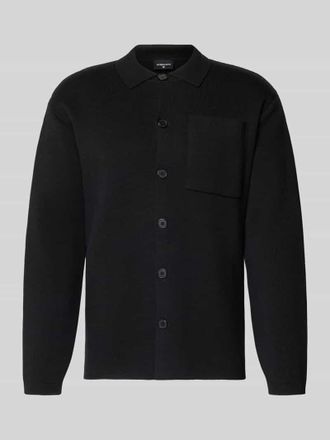 Strellson Regular Fit Poloshirt aus Baumwoll-Woll-Mix Modell AIDEN in Black, Gr&ouml;&szlig;e L