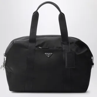 Prada Black Re-Nylon and Saffiano travel bag